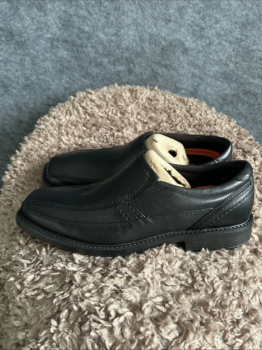 Rockport Black Leather Slip-On Loafers